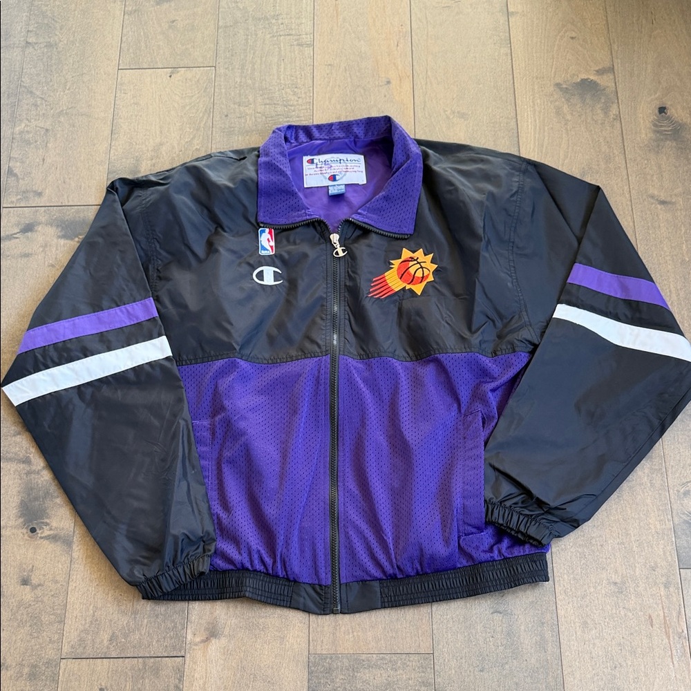 Vintage Phoenix Suns Champion NBA Zip Up Windbreaker Jacket Large